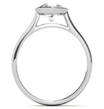 Round Cut Moissanite Bezel Set Solitaire Ring