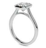 Radiant Cut Moissanite Bezel Set Solitaire Ring