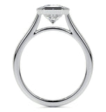 Radiant Cut Moissanite Bezel Set Solitaire Ring