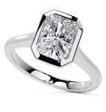 Radiant Cut Moissanite Bezel Set Solitaire Ring