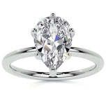 Pear Cut Moissanite Solitaire Wedding Statement Ring