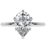 Pear Cut Moissanite Solitaire Wedding Statement Ring