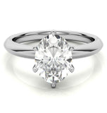 Oval Cut Moissanite Knife Edge Shank Solitaire Wedding Ring