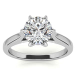 Six Prong Round Cut Moissanite Solitaire Promise Ring