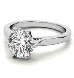 Six Prong Round Cut Moissanite Solitaire Promise Ring