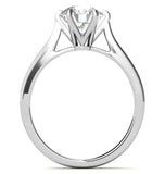 Six Prong Round Cut Moissanite Solitaire Promise Ring