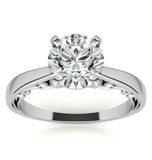 Moissanite Round Cut Unique Solitaire Ring