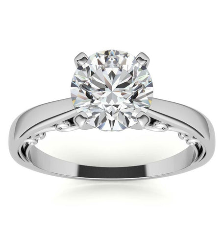 Moissanite Round Cut Unique Solitaire Ring