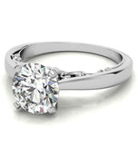 Moissanite Round Cut Unique Solitaire Ring