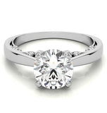 Moissanite Round Cut Unique Solitaire Ring