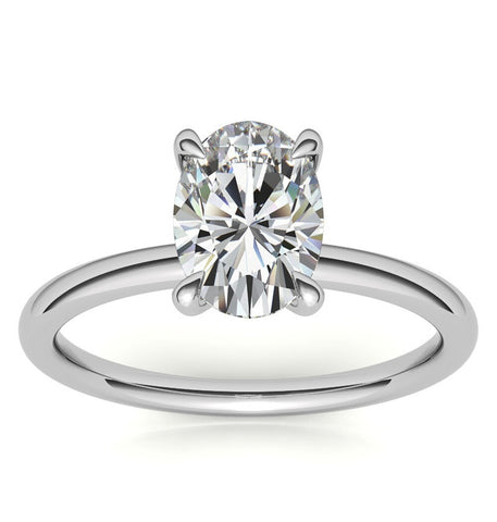 Oval Cut Solitaire Moissanite Engagement Ring