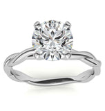 Round Cut Moissanite Twisted Solitaire Ring