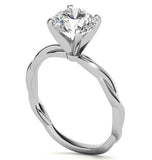 Round Cut Moissanite Twisted Solitaire Ring