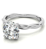 Round Cut Moissanite Twisted Solitaire Ring