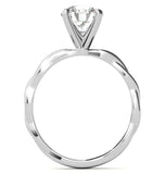 Round Cut Moissanite Twisted Solitaire Ring