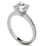 Round Cut Moissanite Filigree Engagement Ring