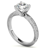 Moissanite Round Cut Vintage Engagement Ring