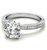 Moissanite Round Cut Vintage Engagement Ring