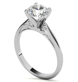 Round Brilliant Cut Moissanite Engagement Ring