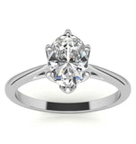 Six Prong Oval Cut Moissanite Solitaire Wedding Ring