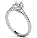 Six Prong Oval Cut Moissanite Solitaire Wedding Ring