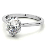 Six Prong Oval Cut Moissanite Solitaire Wedding Ring