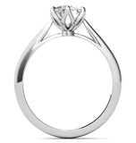 Six Prong Oval Cut Moissanite Solitaire Wedding Ring