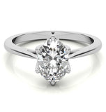 Six Prong Oval Cut Moissanite Solitaire Wedding Ring