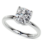 Cushion Cut Moissanite Solitaire Engagement Ring