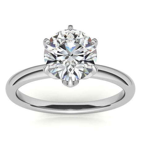 Round Brilliant Cut Moissanite Solitaire Ring For Her