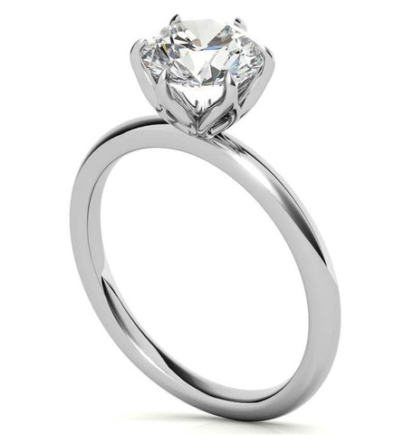 Round Brilliant Cut Moissanite Solitaire Ring For Her