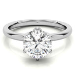 Round Brilliant Cut Moissanite Solitaire Ring For Her