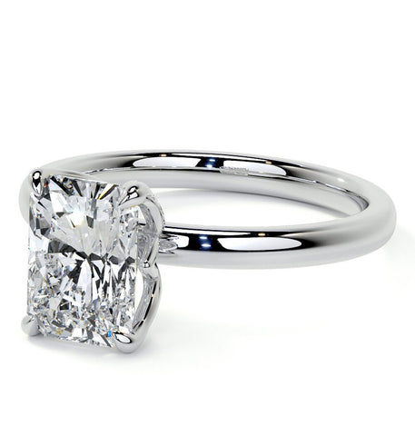 Moissanite Diamond Radiant Cut Solitaire Ring