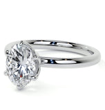 Oval Cut Moissanite Six Prong Solitaire Wedding Ring