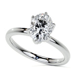 Oval Cut Moissanite Six Prong Solitaire Wedding Ring