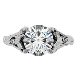 Round Brilliant Cut Moissanite VintageRing