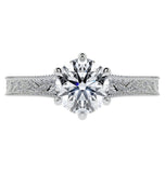 Round Cut Moissanite Filigree Vintage Ring