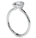 Cushion Cut Moissanite Half Bezel Set Solitaire Ring