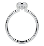 Cushion Cut Moissanite Half Bezel Set Solitaire Ring