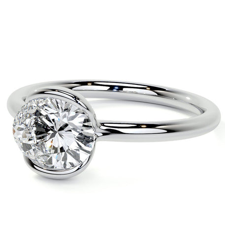 East To West Oval Cut Moissanite Engagement Ring