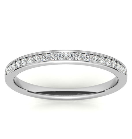 Round Cut Moissanite Diamond Wedding Band