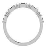 Round & Baguette Cut Half Eternity Ring For Women