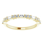 Round & Baguette Cut Half Eternity Ring For Women