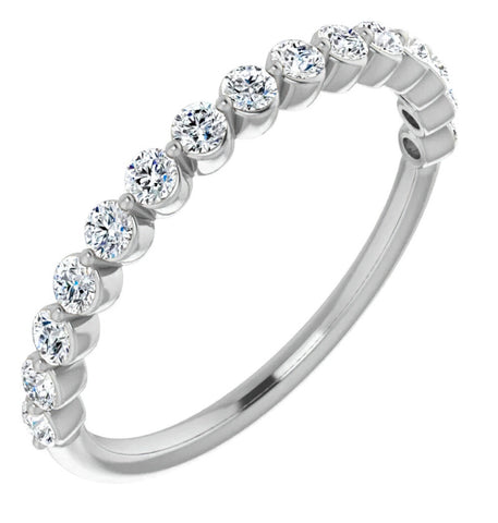 Round Cut Moissanite Half Eternity Ring