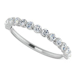 Round Cut Moissanite Half Eternity Ring