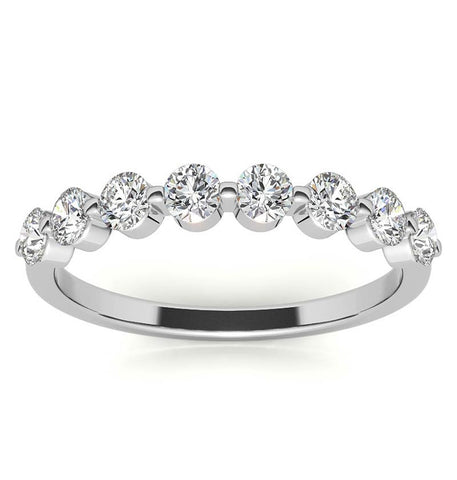 VVS1 Round Cut Moissanite Wedding Band