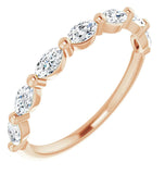 East To West Marquise Cut Moissanite Eternity Band