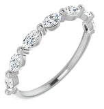 East To West Marquise Cut Moissanite Eternity Band