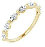 East To West Marquise Cut Moissanite Eternity Band