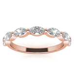 Marquise Cut Moissanite Diamond Half Eternity Ring